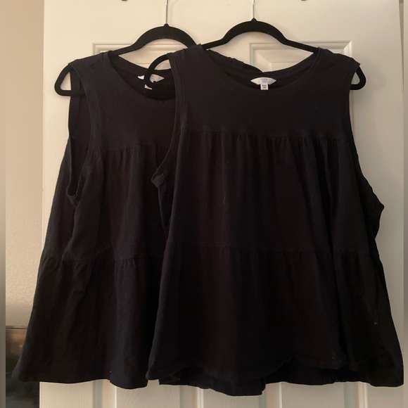 Time and Tru Tiered Pullover 2 Tank Tops, both size XXL (20) black - Picture 5 of 6